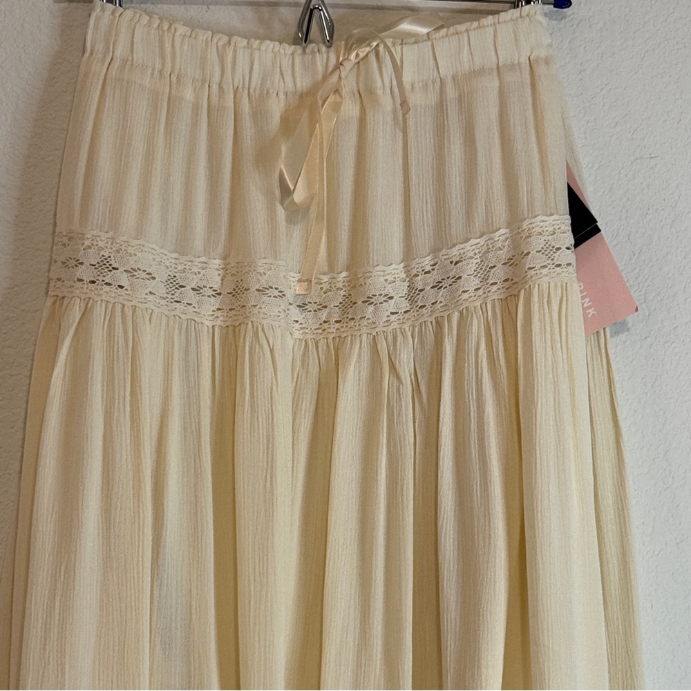 🆕 Boho Western Lace-Tiered Maxi Skirt – Antique White – XL 🆕 - Picture 2 of 16